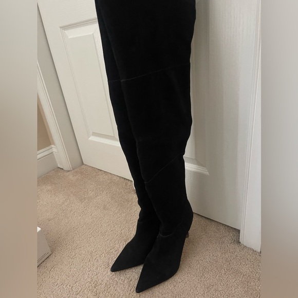 Schutz Ashlee over the knee book in black suede size 8.5 - Picture 12 of 13